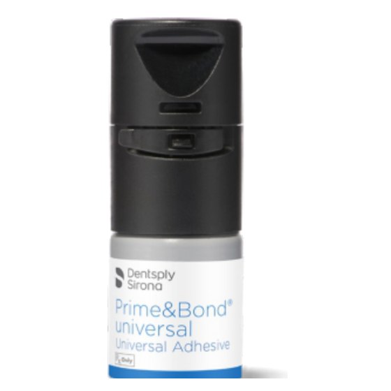 Dentsply Sirona Prime and Bond universal adhesive bottle